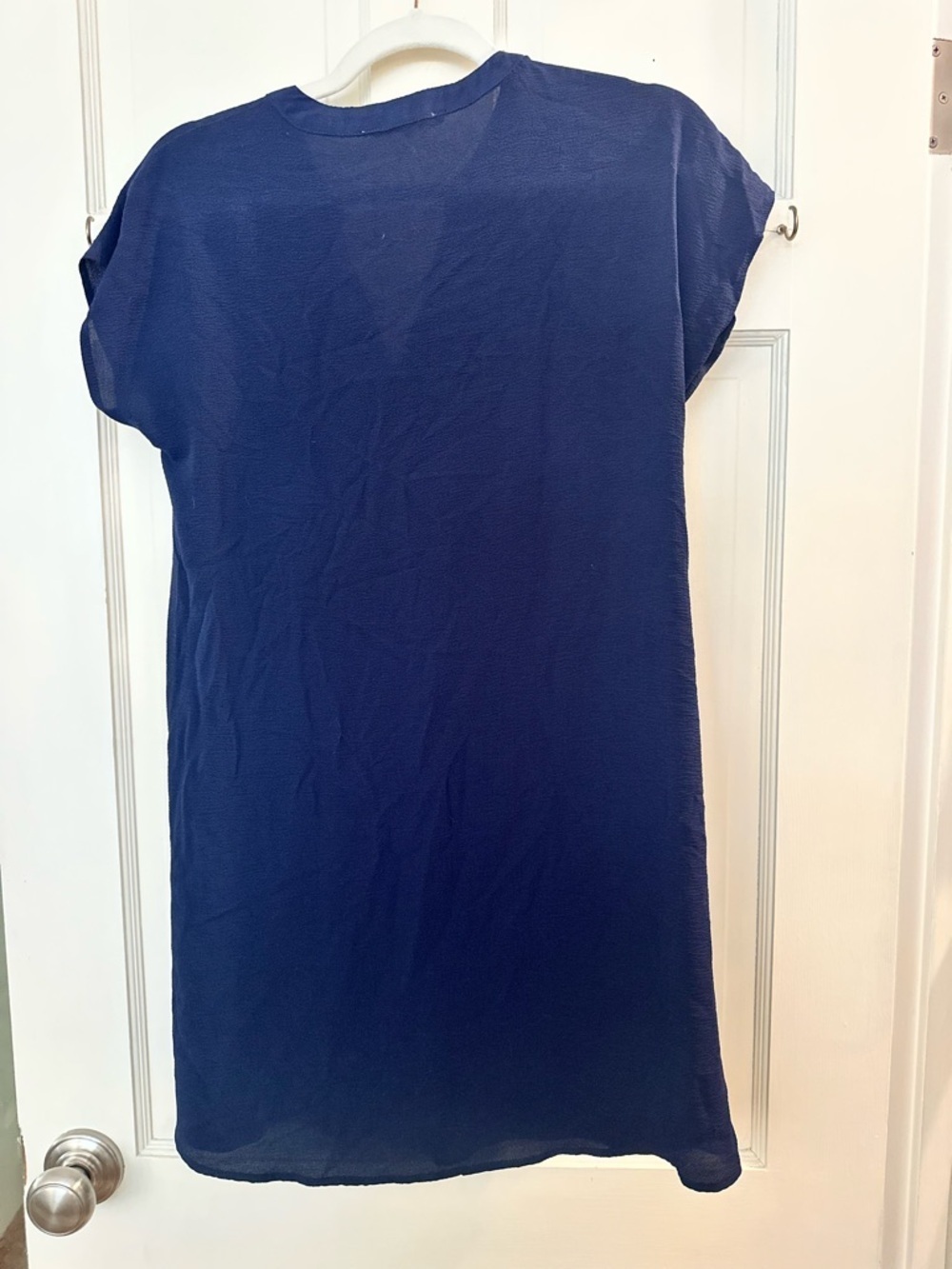 Pink Rose Navy Striped Top with Floral Label Accent - Picture 3 of 3